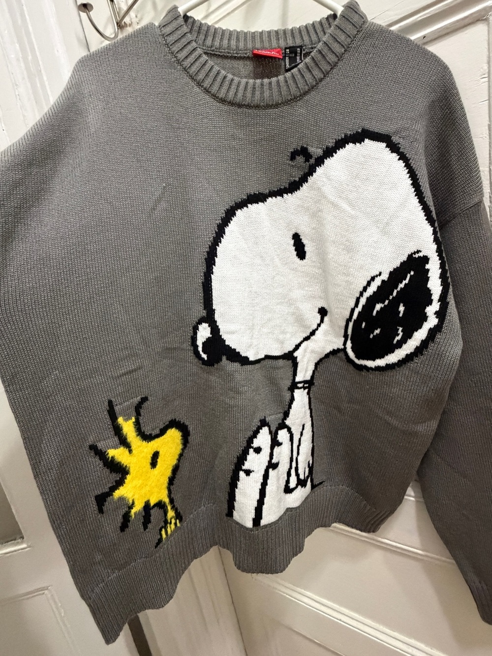 Peanuts Oversized Crewneck Sweater with Snoopy & Woodstock Size XL - Picture 3 of 11